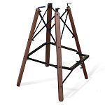 Барный стул со спинкой и подлокотниками на 4-х деревянных ножках Douglas Rhombus Синий Велюр варинант исполнения - 4 | Loft Concept в Ульяновске