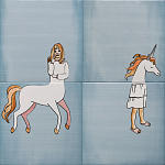 Плитка с узором Девочка единорог варинант исполнения - 2 | Loft Concept в Ульяновске