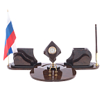 Настольный письменный набор из природного камня обсидиана коричневого Team leader варинант исполнения - 1 | Loft Concept в Ульяновске