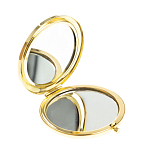 Зеркало карманное складное круглое из натурального камня Оникс в подарочной упаковке Gold Stone Mirrors варинант исполнения - 2 | Loft Concept в Ульяновске