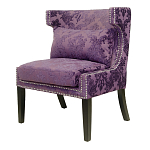 Полукресло с мягкой обивкой из жаккарда на 4-х ножках из массива березы Baroque Armchair violet варинант исполнения - 3 | Loft Concept в Ульяновске