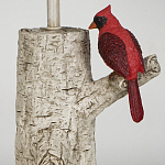 Настольная лампа с тканевым абажуром и основанием в виде птицы на дереве Simurq варинант исполнения - 4 | Loft Concept в Ульяновске