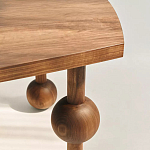 Обеденный стол деревянный с круглыми декоративными элементами на ножках Koko варинант исполнения - 2 | Loft Concept в Ульяновске