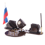 Настольный письменный набор из природного камня обсидиана коричневого Team leader варинант исполнения - 2 | Loft Concept в Ульяновске