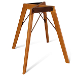 Стол обеденный с коричневой прямоугольной столешницей из керамики на четырех деревянных ножках Brown Ceramics варинант исполнения - 3 | Loft Concept в Ульяновске