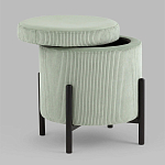 Светло-зеленый пуф на черных ножках SANJAY варинант исполнения - 2 | Loft Concept в Ульяновске