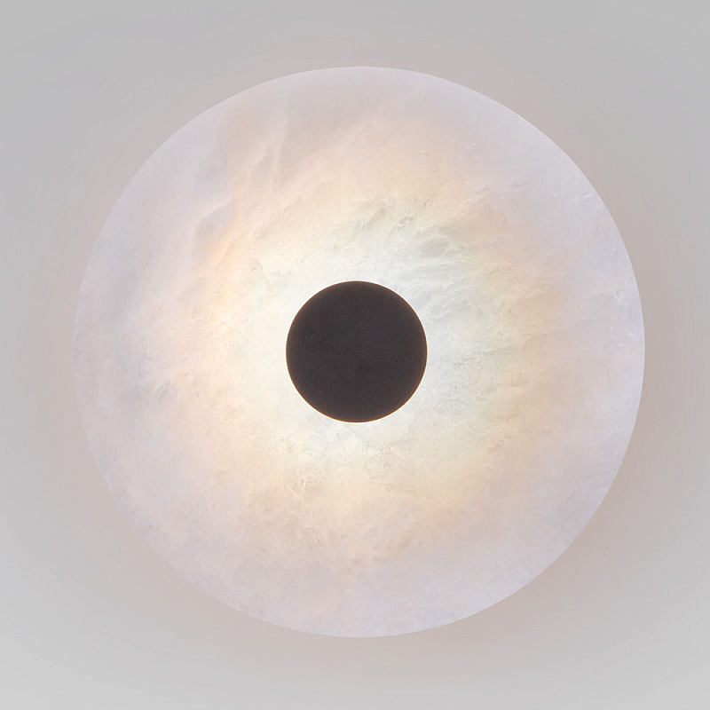 Бра светодиодный с мраморным рассеивателем черный  Черный Белый Мрамор Bianco в Ульяновске | Loft Concept 