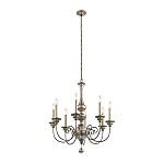 Люстра серебряного цвета с состаренным эффектом и декоративным подвесным шаром Kichler варинант исполнения - 2 | Loft Concept в Ульяновске