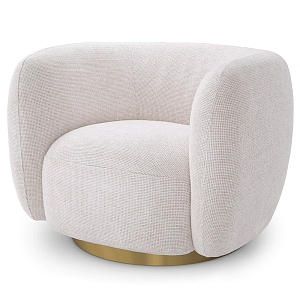 Кресло Eichholtz Swivel Chair Roxy Молочный Латунь