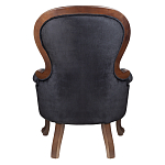 Кресло с мягкой обивкой из черного велюра на 4-х деревянных ножках Evelyn Classical Armchair варинант исполнения - 3 | Loft Concept в Ульяновске