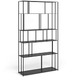 Стеллаж из металла широкий Wide Menzie Metal Rack Black варинант исполнения - 1 | Loft Concept в Ульяновске