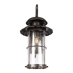 Уличный настенный светильник с цилиндрическим плафоном и изогнутым кованым каркасом Elysian Lanterns варинант исполнения - 4 | Loft Concept в Ульяновске