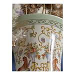 Ваза высокая из фарфора на бронзовом основании Turquoise Blooming Garden варинант исполнения - 8 | Loft Concept в Ульяновске