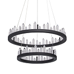 Люстра с двумя кольцами черного цвета с хрустальными элементами QUARTZ CRYSTAL варинант исполнения - 1 | Loft Concept в Ульяновске