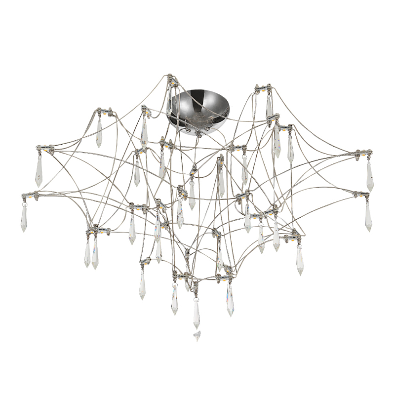 Потолочный светильник с тонким металлическим каркасом цвета хром Quasar Хром Прозрачный в Ульяновске | Loft Concept 