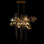 Люстра подвесная с 18-ю стеклянными плафонами с вертикальными подвесками Gilded Mirage  варинант исполнения - 3 | Loft Concept в Ульяновске