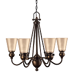 Люстра бронзового цвета с конусными плафонами из бежевого стекла Hinkley варинант исполнения - 1 | Loft Concept в Ульяновске