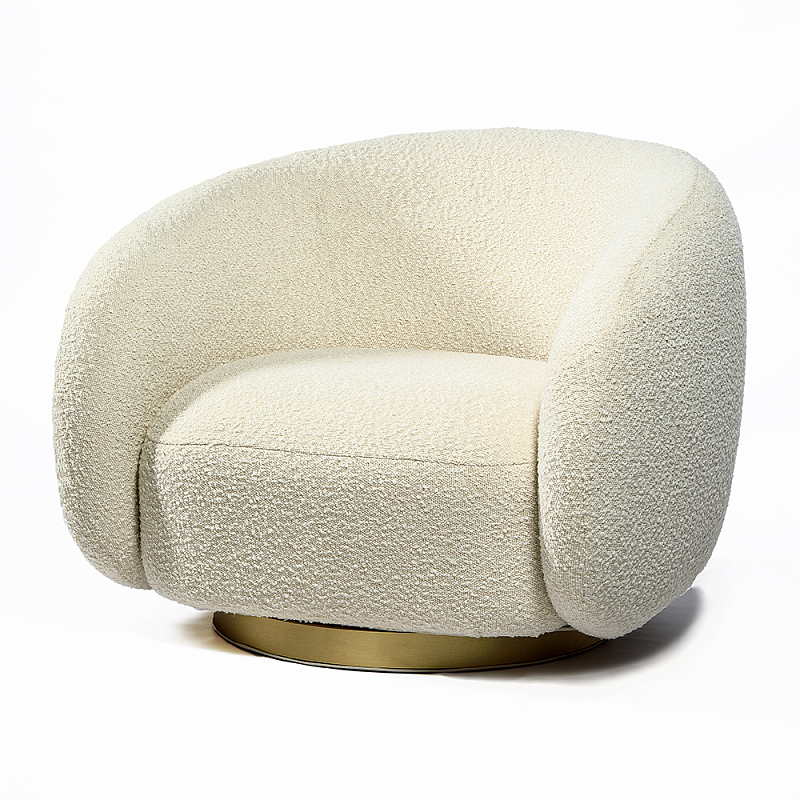 Кресло Bear Белое букле Белый Золотой в Ульяновске | Loft Concept 