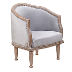 Кресло низкое с мягкой обивкой из велюра на 4-х деревянных ножках Emile Armchair grey варинант исполнения - 1 | Loft Concept в Ульяновске