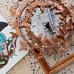 Зеркало круглое в металлической раме украшенной фигурами бабочек Butterflies варинант исполнения - 4 | Loft Concept в Ульяновске