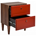 Тумба прикроватная красная из массива бука с 2-мя ящиками Wenge Light варинант исполнения - 3 | Loft Concept в Ульяновске
