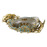 Чаша голубого цвета с оранментом и и бронзовыми фигурами леопардов Eden Garden варинант исполнения - 4 | Loft Concept в Ульяновске