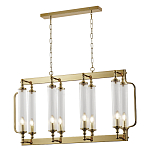 Люстра прямоугольная с 8-ю стеклянными плафонами цилиндрической формы Jeanette варинант исполнения - 2 | Loft Concept в Ульяновске