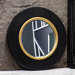 Зеркало в черной фактурной раме с золотым кантом Summon the Light варинант исполнения - 6 | Loft Concept в Ульяновске