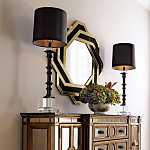 Зеркало восьмиугольное в черно-золотистой раме Pairing варинант исполнения - 3 | Loft Concept в Ульяновске