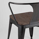 Черный глянцевый стул с сиденьем из натурального дерева TOLIX варинант исполнения - 7 | Loft Concept в Ульяновске