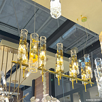 Люстра подвесная прямоугольная с 10-ю цилиндрическими плафонами LIAISON варинант исполнения - 3 | Loft Concept в Ульяновске