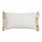 Чехол на подушку горчичного цвета с бахромой и объемным узором Ethnic mix варинант исполнения - 4 | Loft Concept в Ульяновске