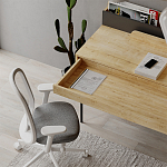 Стол письменный с выдвижным ящиком цвета древесины LEILA WORKING TABLE OAK ANTHRACITE варинант исполнения - 9 | Loft Concept в Ульяновске