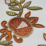 Обои с вышивкой ручной работы Fyodor Original colourway on linen варинант исполнения - 2 | Loft Concept в Ульяновске