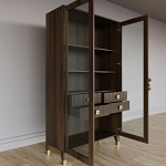 Дизайнерский шкаф витрина Elsa Dreams Walnut с 4-мя ящиками варинант исполнения - 7 | Loft Concept в Ульяновске
