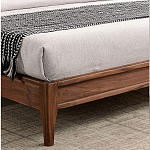 Кровать двуспальная с каркасом из дерева и мягким изголовьем Moon Walnut Bed варинант исполнения - 7 | Loft Concept в Ульяновске