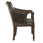 Кресло кожаное на 4-х деревянных ножках из массива березы Ethan Armchair brown варинант исполнения - 1 | Loft Concept в Ульяновске