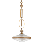 Подвесной светильник с плоским прозрачным плафоном и декоративной вставкой из текстурного камня Tectona  варинант исполнения - 1 | Loft Concept в Ульяновске