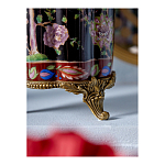 Ваза из фарфора черная с цветочной росписью и бронзовой стрекозой Spring Garden варинант исполнения - 7 | Loft Concept в Ульяновске