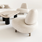 Кресло Vinsen обивка букле молочного цвета варинант исполнения - 1 | Loft Concept в Ульяновске