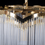 Люстра прямоугольная на цепях с прозрачными трубками и волнистым краем Nembus варинант исполнения - 11 | Loft Concept в Ульяновске