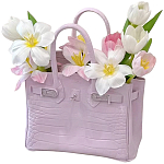 Декоративная ваза в виде сумки Birkin Bag Vase Pink варинант исполнения - 1 | Loft Concept в Ульяновске