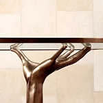 Обеденный стол с фигурным декором бронзового цвета Dichotomy racetrack варинант исполнения - 3 | Loft Concept в Ульяновске