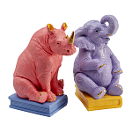Держатель для книг Elephant and Rhinoceros Bookend варинант исполнения - 2 | Loft Concept в Ульяновске