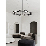 Люстра подвесная светодиодная в форме кольца Gray Ring Chandelier варинант исполнения - 2 | Loft Concept в Ульяновске