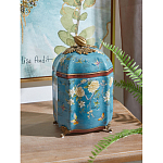 Ваза голубая с крышкой и цветочным узором Genuine Chinese Classics варинант исполнения - 2 | Loft Concept в Ульяновске