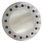 Зеркало белое с круглыми золотыми декоративными элементами Prince of the Church варинант исполнения - 1 | Loft Concept в Ульяновске