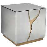 Столик журнальный зеркальный с золотым декором Gold Painted Mirror Table варинант исполнения - 1 | Loft Concept в Ульяновске