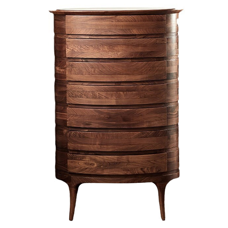 Комод деревянный с 7-ю ящиками Moon Walnut Furniture Орех Комод деревянный с 7-ю ящиками Moon Walnut Furniture Орех в Ульяновске | Loft Concept