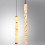 Подвесной светильник с плафоном в форме цилиндра из алебастра Cryptocrystalline Stone варинант исполнения - 3 | Loft Concept в Ульяновске